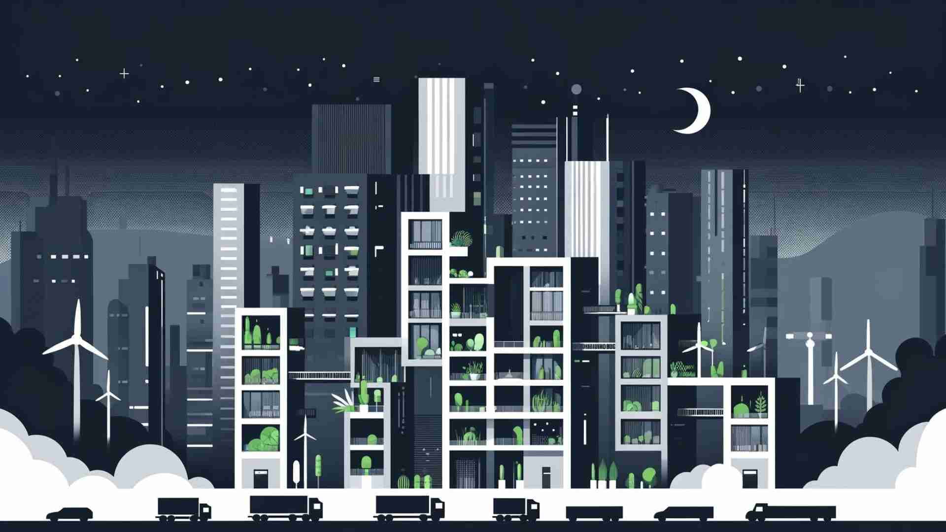 A city in the night sky.